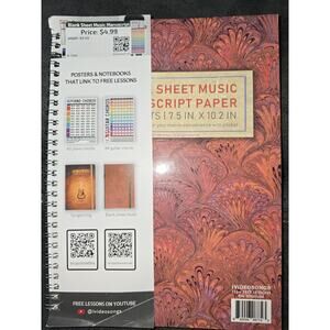 iViDEOSONGS Blank Sheet Music Manuscript Paper - Ivory - 120 pages 7.5" x 10.2"